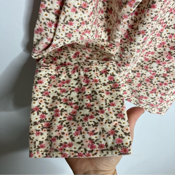 J. Jill Size Large Micro Corduroy Ditzy Floral Snap Front Button Down Shirt - Picture 8 of 9